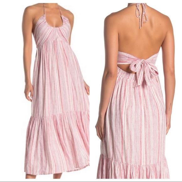 Free People Dresses & Skirts - FREE PEOPLE Audrey Halter Maxi Dress Tie Back